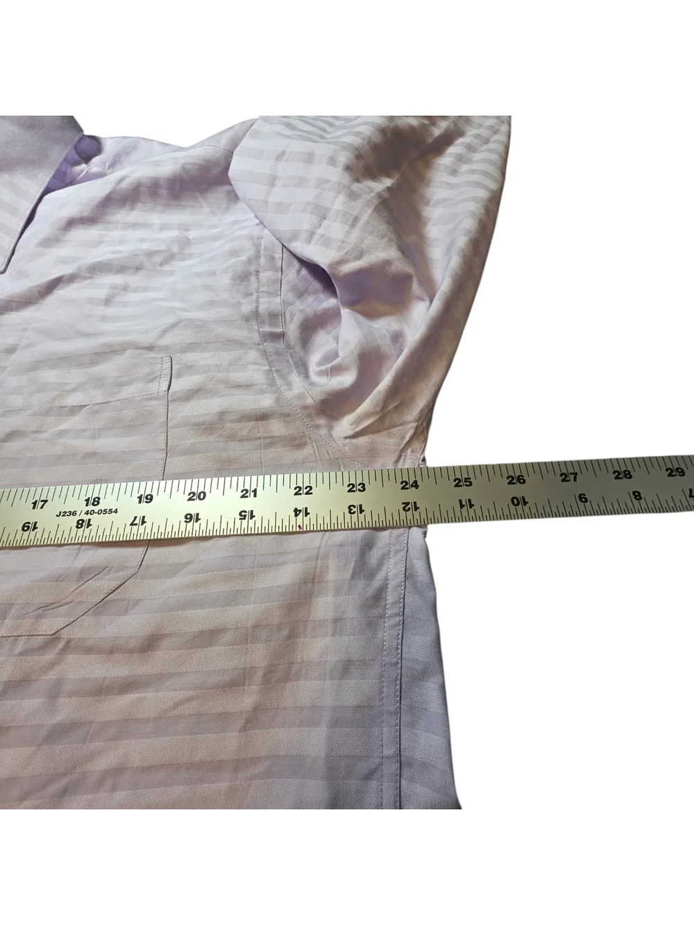 Assante Lavender Purple Striped Men's Long Sleeve Dress Shirt Size 16.5 Cotton